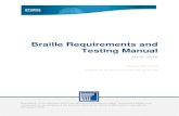 Braille Requirements and Testing Manual · Hardware AIR recommends an RBD that has a •Refreshable Braille Displayc (RBD) minimum of 40 cells, such as the ALVA USB 640 40-cell Braille