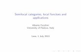 Semilocal categories, local functors and applicationsleroy.perso.math.cnrs.fr/Congres 2013/TALKS/Facchini.pdf · Semilocal Rings A ring R is semilocal if R=J(R) is semisimple artinian,