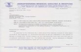 AMCH | Annapoorna Medical College & Hospital, SalemRef.: MCI letter No. MCI Dated 15.05.16. Respected Sir / Madam, In response to the letter above received on 23.05.2016, We are submitting