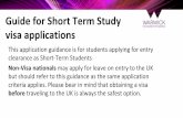 Guide for Short Term Study visa applications · Guide for Short Term Study visa applications This application guidance is for students applying for entry clearance as Short-Term Students