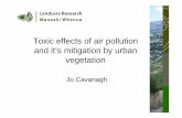 Toxic effects of air pollution and it’s mitigation by urban … · 2014-04-03 · Toxic effects of air pollution and it’s mitigation by urban vegetation Jo Cavanagh. Health effects