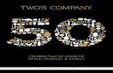 CELEBRATING 50 YEARS OF STYLE, PASSION, & FAMILY€¦ · 4 Celebrating Two’s Company 50 Years of Style, Passion, & Family 5 BOBBIE, THE BEGINNINGS OF TWO’S COMPANY WILL BE FAMILIAR