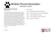 Whittier Parent Newsletter August 28, 2015 · Title: Whittier Parent Newsletter August 28, 2015 Author: Silagi, Christopher Created Date: 9/30/2016 8:40:09 AM