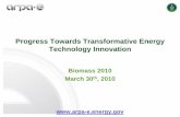 Progress Towards Transformative Energy Technology Innovation · Prototype/ Demos. Tech Gap. Commercialization Gaps. Tech Gap. what ARPA-E will do. what ARPA-E NOT will do • Seek