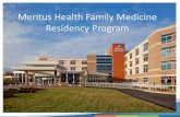 Meritus Health Family Medicine Residency Program · • Meritus Medical Center opened in December 2010 to replace the former Washington County Hospital in Hagerstown, Md. – 243