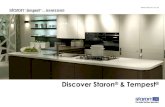 Discover Staron & Tempest - Staron Worktops1].pdfKitchens, Staron & Tempest Manufactured by Samsung, the Staron and Tempest ranges come in a very impressive range of colours. The unique
