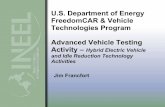 U.S. Department of Energy FreedomCAR & Vehicle ... · Hybrid Electric Vehicle Testing • Fleet and accelerated reliability testing – 6 Honda Insights (302,000 miles) ~45.8 mpg