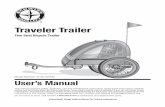 Traveler Trailer · Use of the trailer without the safety strap attached to the bicycle may result in serious injury or death. Always attach the safety strap to the bicycle when using