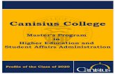 Profile of the Class of 2020 - canisius.edu/studentaffairsweb/2020... · Tufts International Programs and Partnerships Medford, MA Summer 2019 x Organized, reserved space, and publicized