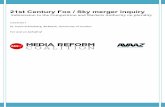 21st Century Fox / Sky merger inquiry · 2017-10-26 · 21st Century Fox / Sky merger inquiry Submission to the Competition and Markets Authority on plurality 10/24/2017 Dr Justin