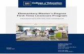 Elementary Master’s Degree First-Time Licensure Program...Elementary Master’s Degree First-Time Licensure Program PROGRAM DESCRIPTION AND HANDBOOK College of Education Mailstop