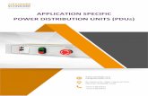APPLICATION SPECIFIC POWER DISTRIBUTION UNITS (PDUs) · The front panel control also includes two main circuit breakers, on/off switches and shared Emergency Power Off Operation.