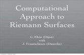 Computational Approach to Riemann Surfacesfrompde.sissa.it/workshop2013/talks/18Wed/Klein.pdf · Riemann surfaces and algebraic curves Branch points and singular points Monodromy