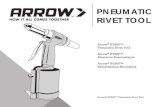 PNEUMATIC RIVET TOOL - Arrow Fastener · 2019-01-25 · Arrow® RT90P™ Pneumatic Rivet Tool ... Mandrel Catcher Frame Cap Nut Nose Piece Oversized Trigger Quick Connect Air Coupler