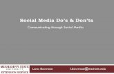 Social Media Do’s & Don’ts Media.pdf · Facebook Social Media Etiquette Understanding your Settings. Social Media Use 73% of online adults now use a social networking site. 52%