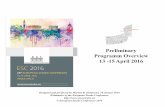 Preliminary Programm Overview 13 -15 April 2016 · 13 -15 April, Venice, Italy 2016 - European Stroke Conference 2016 5 25. European Stroke Conference 13-15 May 2016 in Venice, Italy