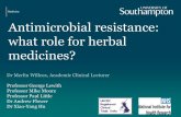 Antimicrobial resistance: what role for herbal medicines?sph.hku.hk/images/news/events2017/2017-09-13_SPH... · 2017-09-14 · •Patients were advised to take the study medicines