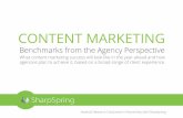 CONTENT MARKETING - SharpSpring · Content Marketing Benchmark Survey, N=111 Marketing Agencies SharpSpring in partnership with Ascend2, published June 2014 The Most Important Objective