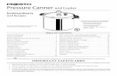 Pressure Canner and Cooker · 2 READ INSTRUCTIONS BEFORE OPERATING psi 0 5 10 1 5 0 5. Do not pressure cook applesauce, cranberries, rhubarb, cereals, pasta, split peas, dried soup