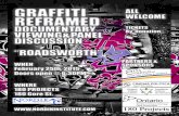REFRAMED WELCOME · 2015-02-17 · graffiti reframed documentary viewing&panel discussion “roadsworth” when february 25th, 2015 doors open @ 6:30pm where 180 projects 180 gore