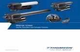 Electric Actuators and Actuator Controls€¦ · Warner Linear actuators can push-and-pull or lift-and-lower loads ranging from one pound to over 2800 pounds (12455 N) up to 24 inches