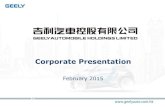 Corporate Presentation - Geelygeelyauto.com.hk/core/files/presentation/tc/GeelyAuto...3 Sales Performance January 2015 KingKong (11,656 units +693%YoY) (8,123 units +44%YoY) -Vision