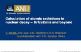 Calculation of atomic radiations in nuclear decay ... · Calculation of atomic radiations in nuclear decay – BrIccEmis and beyond T. Kibèdi, B.Q. Lee, A.E. Stuchbery, K.A. Robinson