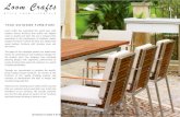 LOOM CRAFTS OUTDOOR TEAK FURNITURE 2012 · TEAK OUTDOOR FURNITURE Loom Crafts has associated the world over with outdoor leisure furniture that strikes the highest notes in quality