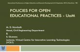 POLICIES FOR OPEN EDUCATIONAL PRACTICES - UoM · International Conference on Higher Education and Economic Development (3-5 September 2012, Mauritius) - TEC ... Open Educational Resources