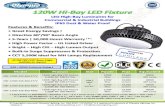 LED High-Bay Luminaires for Commercial & Industrial ... · MH Lamp HBF-120W-55K-90d-277V 120W High Bay LED Fixture 5,500K 90° 100-277Vac 120W Max 18,600 Lumen 400W MH Lamp ... LED