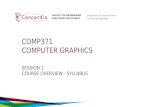 COMP371 COMPUTER GRAPHICS 01... · What is Computer Graphics? • Computer graphics is concerned with all aspects of producing images using a computer: • Modeling - how to represent