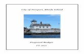 City of Newport, Rhode Island · FY 19-20 DOLLAR PERCENT FY 20-21 ADOPTED CHANGE CHANGE PROPOSED Proposed General Fund Budget: General Fund Services $ 13,581,501 $ (884,805) -6.51%