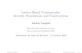 Lattice-Based Cryptography: Security Foundations and …people.irisa.fr/Adeline.Roux-Langlois/webpage/LangloisPhdSlides.pdf · Lattice-Based Cryptography: Security Foundations and