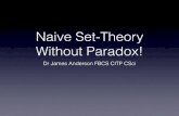 Naive Set-Theory Without Paradox! - Book of Paragon · Naive-Set Theory • The set is deﬁned by the class • But classes are more general than sets so we are not surprised that