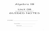 Algebra 1B Unit 08 08 Alg 1b notes chap 8.pdfNotes – Part B Section 8-2: Dividing Monomials QUOTIENTS OF EXPONENTS Zero Exponent: Example #1: Simplify each expression. Show all work!
