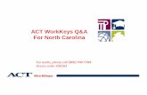 ACT WorkKeys Q&A For North CarolinaACT WorkKeys Q&A For North Carolina For audio, please call (800) 700-7784 Access code: 430163