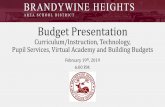 Budget Presentation - Brandywine Heights Area School District...2019/02/02  · •Pupil Services/Special Education •Virtual Academy •Building Budgets •State Budget Update 2