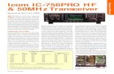 Icom IC-756PRO HF Icom IC-756PRO HF & 6m Transceiver ...€¦ · Icom IC-756PRO HF & 6m Transceiver transfer rates from 300 to 19200 baud, which also allows transceiving with other