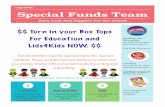 Earn Cash And Supplies For Our School · $$ Turn in your Box Tops For Education and Lids4Kids NOW. $$ Our fall deadline is quickly approaching for Box Tops and Lids4Kids. Please send