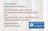 Executive Order 13563 - Plan for Retrospective …...Executive Order 13563 - Plan for Retrospective Analysis of Existing Rules and Executive Order 13610 - Identifying and Reducing