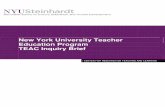 New York University Teacher Education Program TEAC Inquiry ...€¦ · 4.2.5c Mean CCT GPA by Certification Area Program, Classes of 2006 – 2010 46 4.2.6 Numbers and Percents of