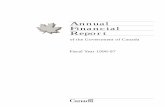 Annual Financial Report of the Government of Canada ...€¦ · It covers the federal government’s spending ... Source: Public Accounts of Canada and Statistics Canada. deficit