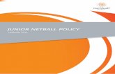 JUNIOR NETBALL POLICY · competitions. All netball programs or competitions for participants 12 years and under must be open to players of any sex or gender identity. State and federal