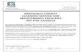 GREENVILLE COUNTY CLEANING SERVICE FOR MAINTENANCE ... · The County of Greenville is seeking sealed proposals from vendors to provide janitorial services for ... Procurement Services