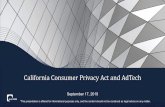 California Consumer Privacy Act and AdTech/media/files/insights/events/2019/09/ccpa-a… · *This presentation is offered for informational purposes only, ... Analytics . Search engine