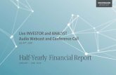 Live INVESTOR and ANALYST Audio Webcast and Conference Call · Live . INVESTOR and ANALYST Audio Webcast and Conference Call. July 30. th, 2020. Half-Yearly FinancialReport. JANUARY