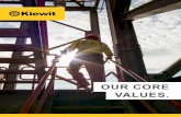OUR CORE VALUES. - Kiewit Corporation€¦ · Solving Ethics Challenges: Temptations and Dilemmas 30 Reporting Line 32 Non-Retaliation33 Consequences for Violations 33 OUR ONGOING
