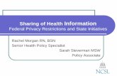 Sharing of Health Information · 2007-10-18 · Health Insurance Portability and Accountability Act of 1996 (HIPAA) zEnacted August 21, 1996. zThe HIPAA final Rules establish standards