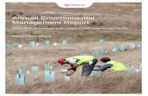 Annual Environmental Management Report...Cover: Tree planting restoration works along Crisps Creek on ‘Pylara’, the Veolia owned property adjoining the Woodlawn Eco Project. The