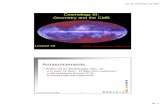 Cosmology III Geometry and the CMB - Cornell Universityhosting.astro.cornell.edu/.../29CosmoGeometryCMB.pdf · 2012-10-30 · Lec. 29: Geometry and CMB 29 - 3 Lec 29: Geometry and